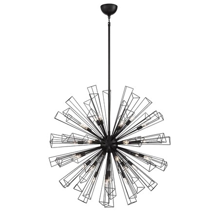 Eurofase Dendelio Comtemporary Incadescent Indoor Chandelier, 29-Light, Sphere, Dimmable, Black 43864-010