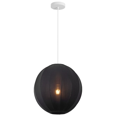 Jonathan Y Sia 16" 1-Light Scandinavian Japandi Adjustable Lantern Metal w/Ribbed Cocoon Globe Shade LED Pendan JYL4206C