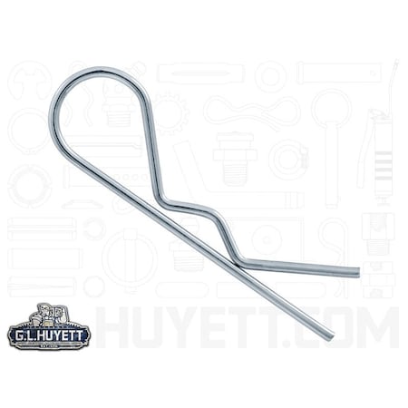 Huyett Bridge Pin, Zn Plt Spg Stl, .047 Wire Dia x 1.562 L x .310 In Eye Dia x Fits .25 to 3/8 Shft BP-224