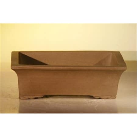 Paisaje 10 x 7.875 x 3.125 in. Unglazed Ceramic Bonsai Pot, Tan - Rectangle PA2807764