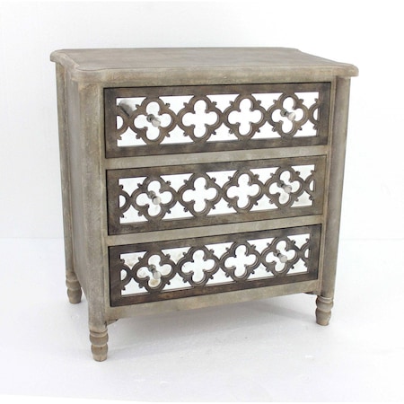 Homeroots 15in Brown Standard Accent Cabinet With Three Drawers 274366