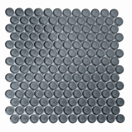 Apollo Tile Coin Gray 12 in x 12 in Glass Glossy Floor and Wall Mosaic Tile 5 sqft/case, 5PK APLPN88097A