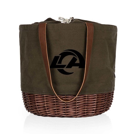 Picnic Time Family Of Brands NFL Los Angeles Rams - Coronado Canvas and Willow Basket Tote 203-00-140-334-2