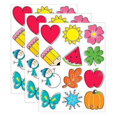 Creative Teaching Press Seasonal Accents, 10'', Designer Cut-Outs, 12-Piece Set, 3PK 10816