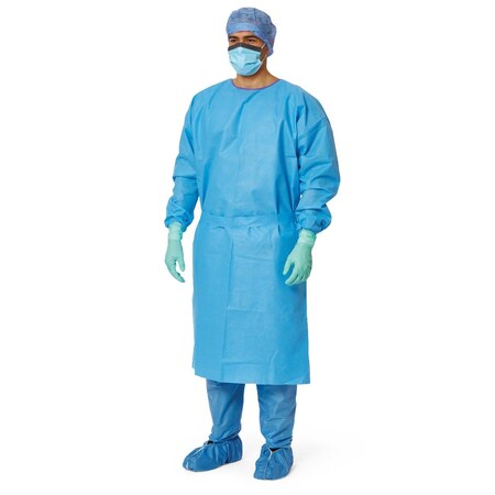 Medline AAMI Level 3 Premium Heavyweight Multilayer Isolation Gown with Knit Cuffs, Blue, Size XL, 50PK NONLV325XL