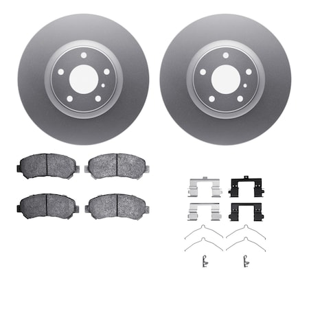 Dynamic Friction Co DFC GEOSPEC Coated Rotors with 5000 Brake Pads - Ceramic and Hardware 4512-67097