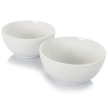Gibson Home 2 Piece 7 Inch Ceramic All-Purpose Round Bowl Set in White 122922.02