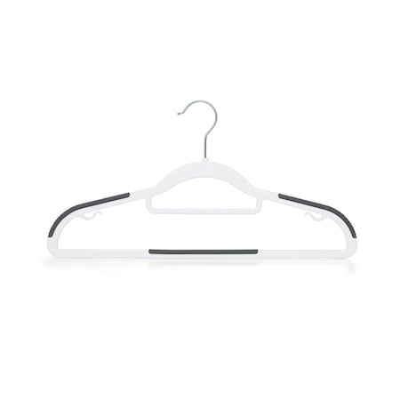 Serenelife Plastic Clothes Hangers, Hanger Set with Non-Slip Rubber Pads and 360 degrees Swivel Metal, 50PK SLHRBWH50