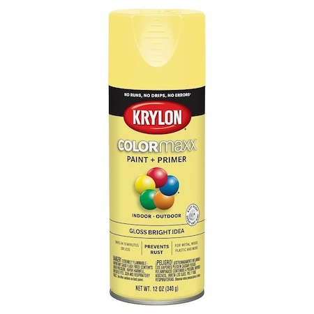 Krylon Enamel Spray Paint, Gloss, Bright Idea, 12 oz, Can K05507007