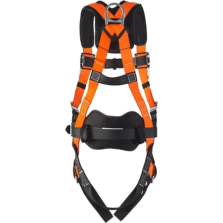Miller Non-Stretch Full-Body Harness w/Hi-Viz Webbing & Integrated Back/Should Pads, 5 Points of Adjustment T4577/XXLAK