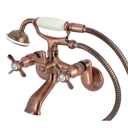Kingston Brass Clawfoot Tub Faucet with Hand Shower, Antique Copper KS285AC