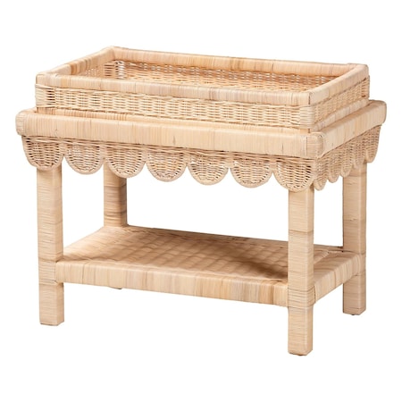 Bali & Pari Weyman Natural Rattan End Table 265-14576-ZORO