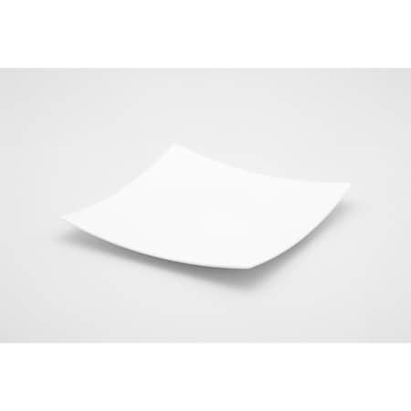 Homeroots 13in White Square Bone China Platter 483493