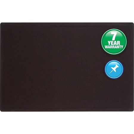Quartet Fabric Bulletin Board 48x36", Black 7684BK