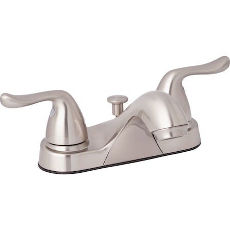 Home Impressions Brushed Nickel 2-Handle Knob 4'' Centerset Bathroom Faucet with Pop-Up F512C033NP-JPA3