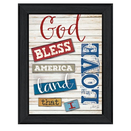 God Bless America Black Framed Print Wall Art