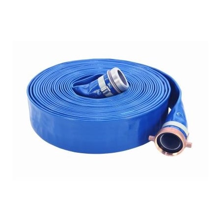 Abbott Rubber 1148-2000-50Npsh Discharge Hose, 2 In Id, 50 Ft L, Male X Female, Pvc, Blue 1147-2000-50