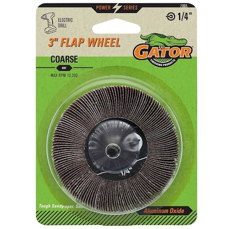 Gator Flap Wheel, 3 in Dia, Coarse 7005GA