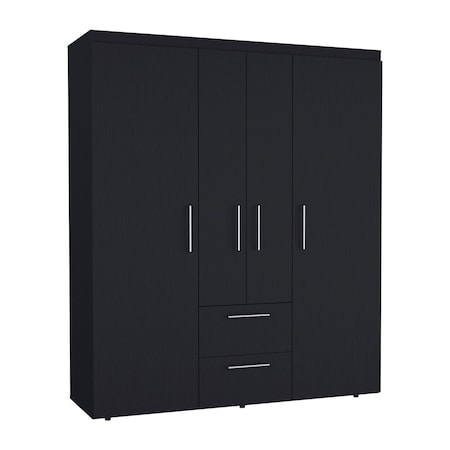 Homeroots 59" Black Two Drawer Combo Dresser 552266