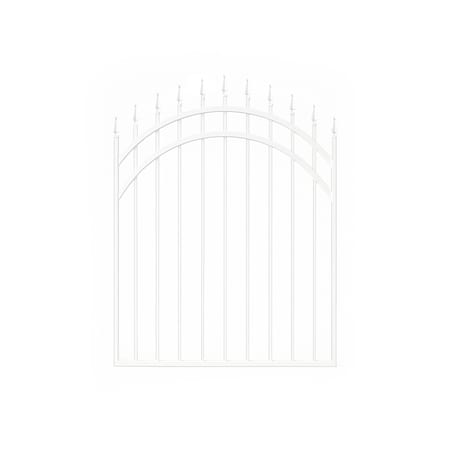 Nuvo Iron 45-in W x 56-in H Glossy Wht Tiger Eye Gate Arched -48-in W Openings SC Hardware W/Dbl Side Handle ITGA4556GW