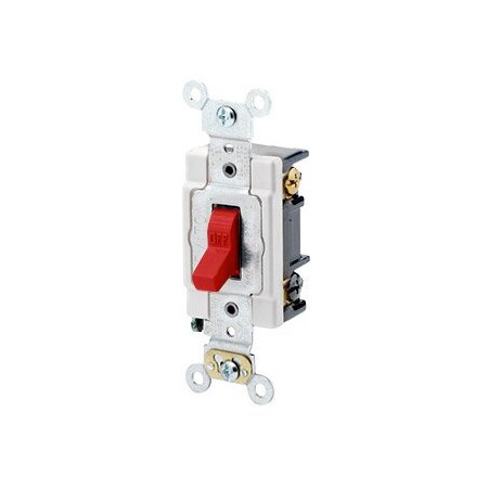 Leviton Toggle Switch, 20 Amp, 120/277 Volt, Red 1223-SR