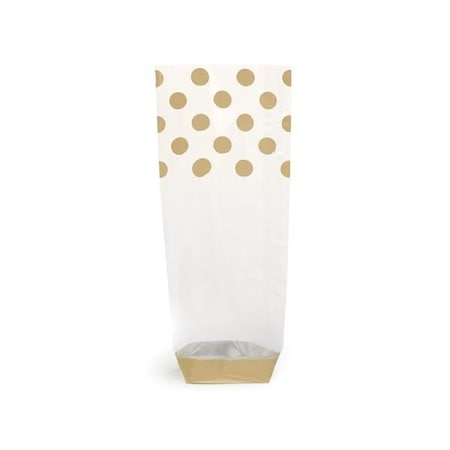 Nashville Wraps Gold Polka Dots 1.4 mil Cello Bags, 3.5x2.25x12, 100PK 96243