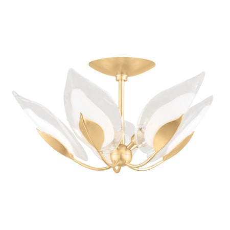 Hudson Valley Lighting Blossom 5 Light Semi Flush 24 In. Gold Leaf 4805-GL