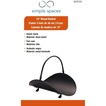 Simple Spaces Simple Spaces B19000BK-T3L Basket Holder, Metal Base B19000BK-T3L