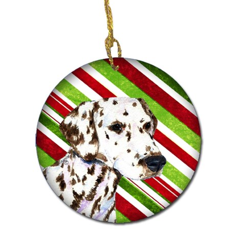 Carolines Treasures Dalmatian Candy Cane Holiday Christmas Ceramic Ornament SS4538-CO1