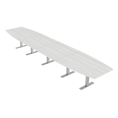 Skutchi Designs 18ft Conference Table With Power Unit | 18 Person Modular Boat Meeting Table | Harmony Series HAR-BOT-48X216-T-WA7976-NA