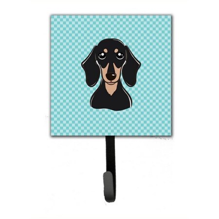 Carolines Treasures Checkerboard Blue Smooth Black And Tan Dachshund Leash and Key Holder BB1153SH4