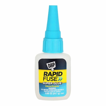 Dap All Purpose Glue, RapidFuse Series, Clear, 30 min Full Cure, 0.85 oz, Bottle 00155