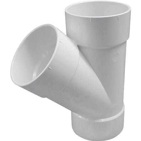 Canplas S&D Pipe Wye, 3 in, Hub, PVC, White, SCH 20 Schedule 414133BC