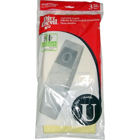 Dirt Devil Micro Fresh Vacuum Bag For Bag 3 pk 3920750001