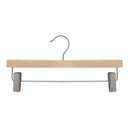 Nahanco 14in Low Gloss Natural Wooden Skirt/Pant Hanger, 100PK 21014RC