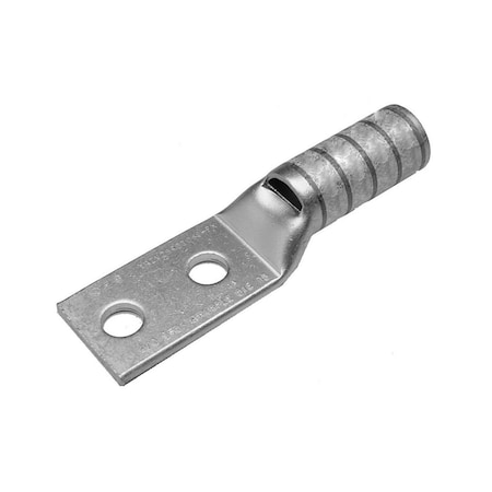 Burndy Two-Hole Compression Lug, 4/0 AWG Max, 1 to 2 in Stud, Long Barrel, Copper, Purple YAZV282NTCFXB