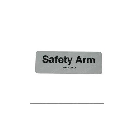 Genie REPLACEMENT DECAL, SAFETY ARM 43619