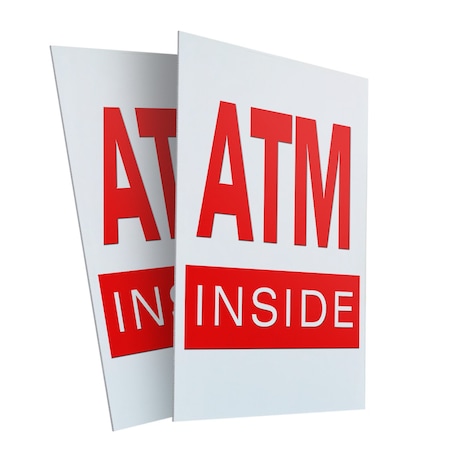 Signmission Atm Inside, Plastic Signs Only 24 Inch x 36 Inch, Corrugated Plastic, 2PK CSB-2436-2PACK-Atm Inside
