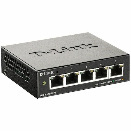 D-Link D-LINK 5 PORT SMART MANAGED SWITCH 5 1G PORTS. SIZE DESKTOP. DGS-1100-05V2