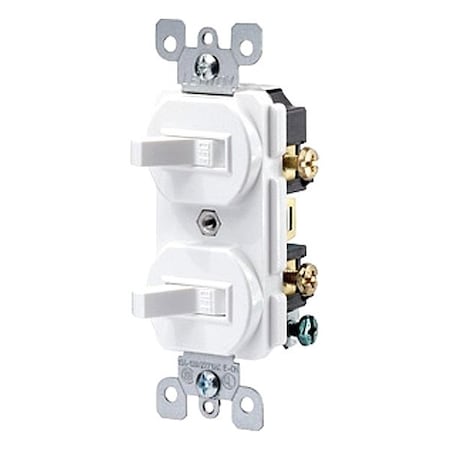 Leviton Wall Switch, Toggle, 20 A, White 5334-W
