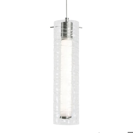 Afx Bari 4in LED Swirl Glass Pendant - Satin Nickel BRIP04LAJUDSN