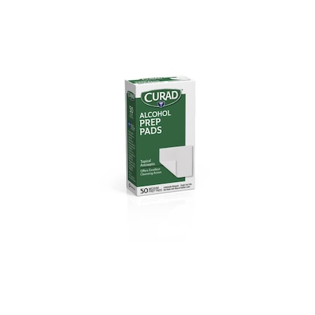 Medline CURAD Medium 2-Ply Sterile Alcohol Prep Pad, 50/Box, 24PK CUR0907375RB