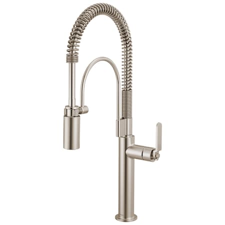 Brizo Litze Semi-Professional Kitchen Faucet, Industrial Handle Stainless 63344LF-SS