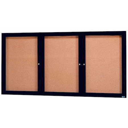 Aarco Illuminated Enclosed Bulletin Board w/ Bronze Anodized Al Frame, 36''Hx72''W DCC3672-3RIBA
