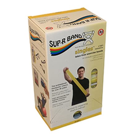 Fabrication Enterprises Sup-R Band, Latex-Free, 5-Foot Strips, 30 Piece Dispenser, Yellow FA129181