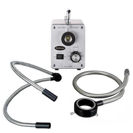 Amscope 50W LED Fiber Optic O-Y Light Microscope Illuminator LED-50WYR
