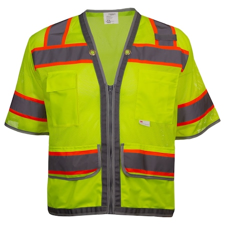 Reflective Apparel ANSI Type R Class 3 Twelve Pocket Surveyors Vest 578ET-LM-SM-MD