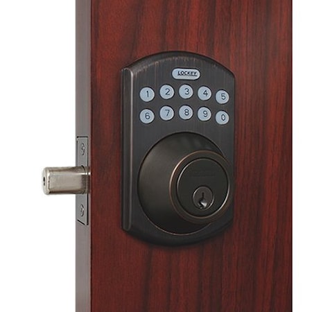 Lockey Usa Electronic Keyless Deadbolt, Remote Capable, E915, Oil Rubbed Bronze E915OIL