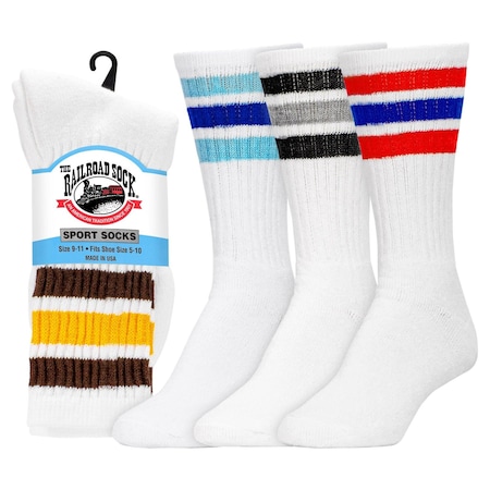 Railroad Sock Women's "Americana" Striped Crew Socks, 2PK 570S