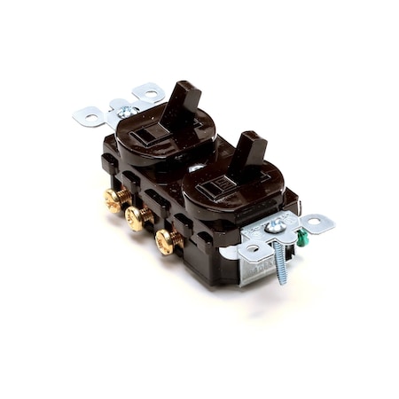 Sertek Toggle Switch, Dual, Brown 7000740